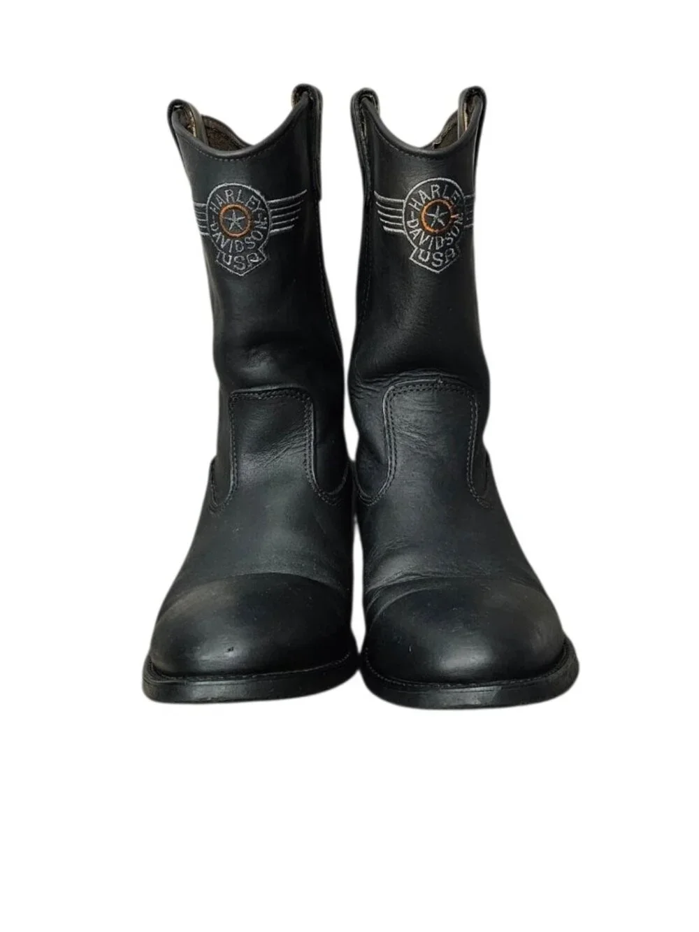 Harley Davidson Leather Western Crossover Oil Resistant Riding Moto Boots 12 BLK